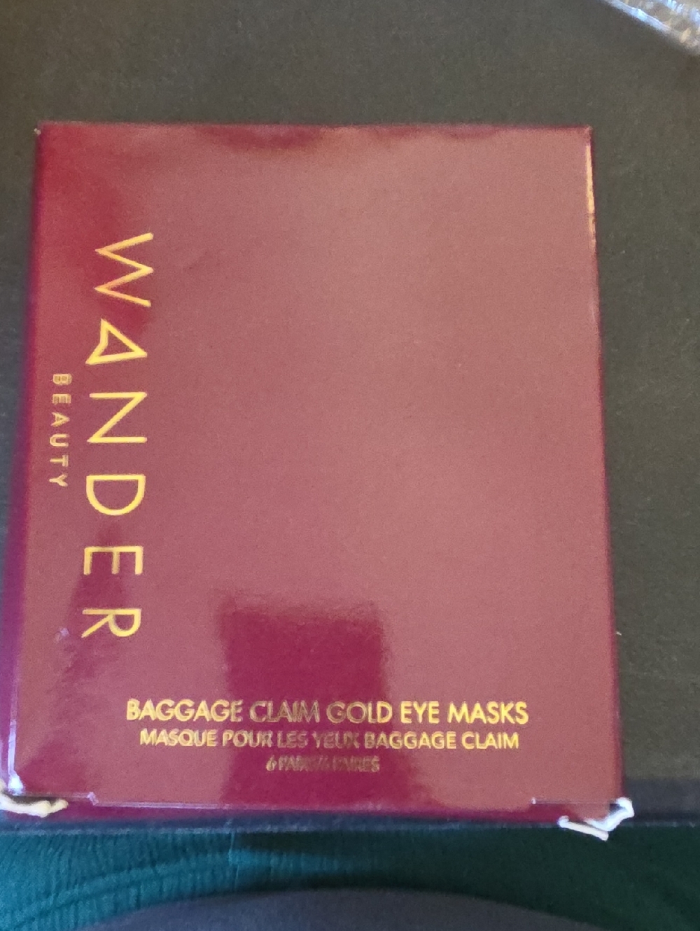 Wander Beauty Baggage Claim Gold Eye Masks 6 pair. NIB Retails for $25.00